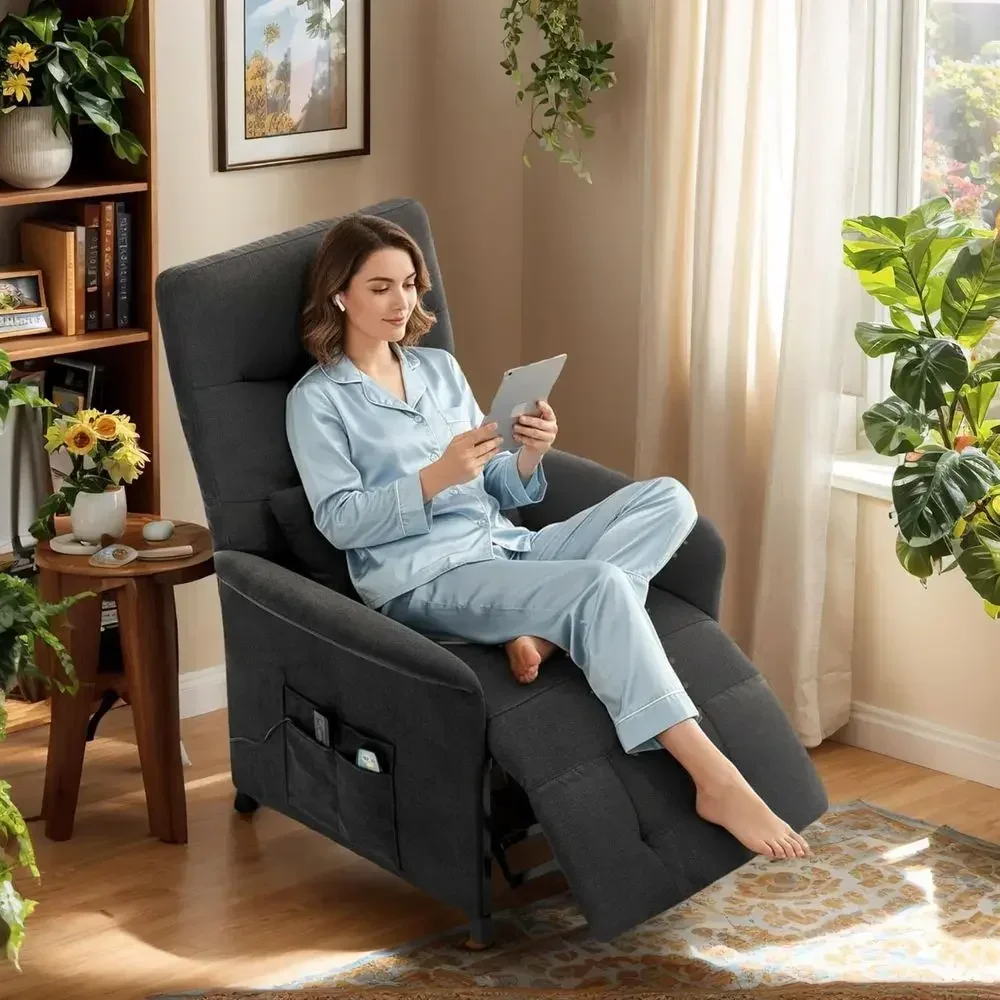 

Luxury Black Electric Recliner with Massage, Heat and Vibration for Home Theater or Living Room