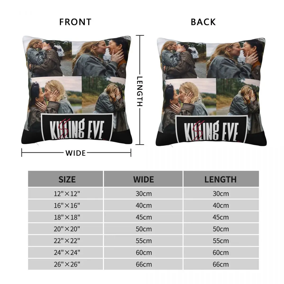 Killing Eve Villaneve Square Pillowcase Polyester Linen Velvet Pattern Zip Decorative Pillow Case Home Cushion Cover 45x45