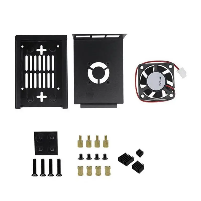 

New!For Orange Pi 5 Pro / Orange Pi 5 Max Metal Protective Case With Cooling Fan Aluminum Heatsinks