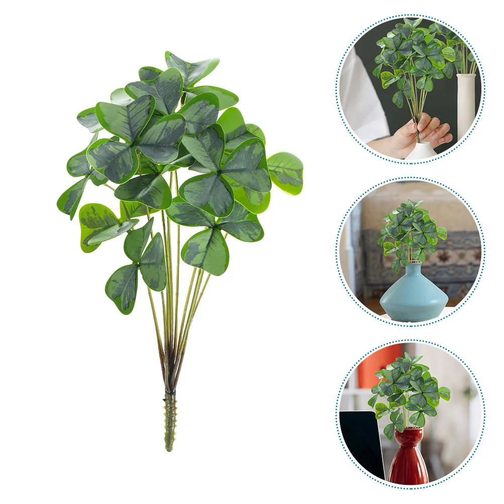 

2 Bunch Plant Decorative Flower Fake Artificial Simulated Shamrock Picks Green Arrangement Bouquet