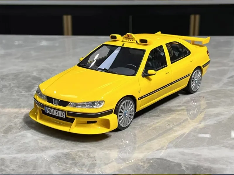 VEHICLE Art 1/18 For Peugeot 406 TAXI REF 684 Resin Diecast Model Car Gifts Hobby White / yellow Ornaments Display Collection