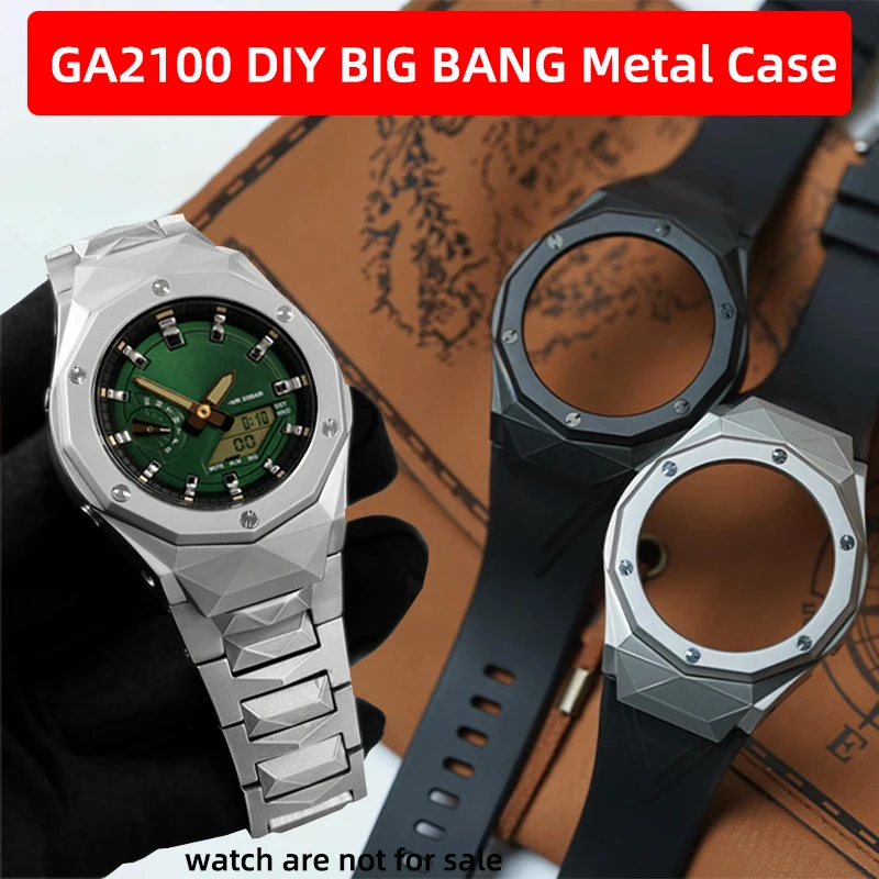 

2025 New Mod Kit For Casioak G-SHOCK GA-B2100 GA-2110 2100 Metal Bezel GA-2100 Watch Case Steel Belt Bracelet b2100 Rubber Strap