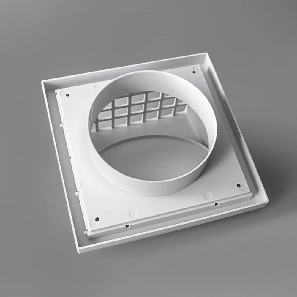 ABS Material Exterior Wall Ventilation Grille Rainproof Design With Valve Range Hood Duct Air Outlet Vent Cap Range Hood Duct