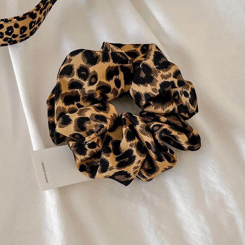 Coletero para el pelo con estampado de leopardo y Animal Retro, coleta elástica para el pelo, cuerda para mujeres y niñas, accesorio creativo para