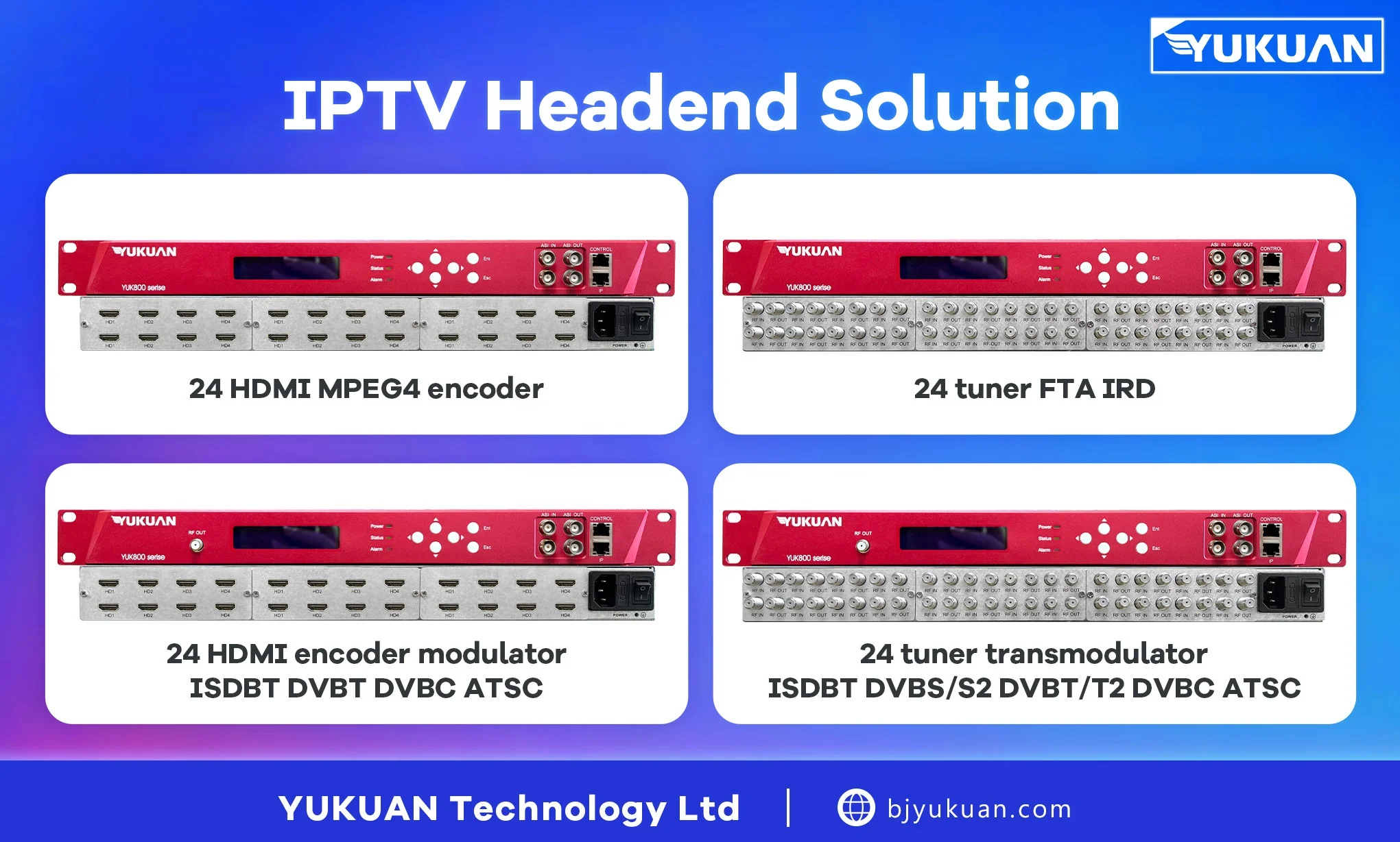 8 in 1 HD MI H.264 1080P Encoder with ASI/IP Inputs and ASI/IP Outputs UDP/RTP Protocol for Digital TV