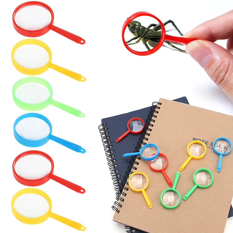 

10/20PCS Colorful Mini Plastic Magnifier Creative Portable Handheld Read Tools Insect Observation Props School Class Rewards ZYF