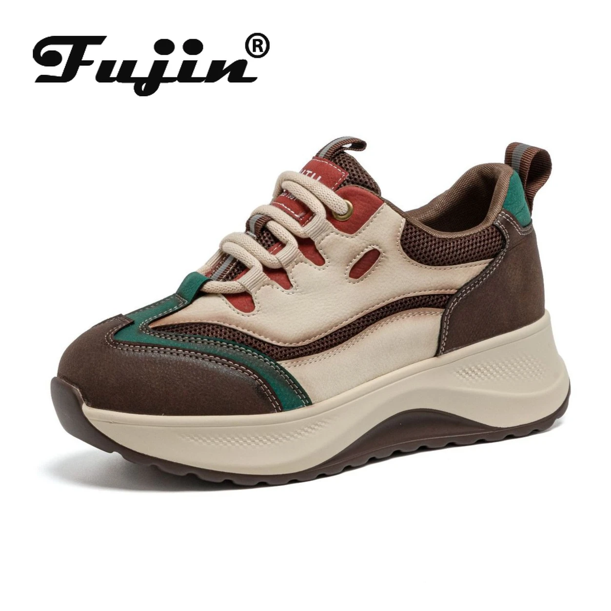 

Fujin 5 см 2 дюйма женские массивные кроссовки из натуральной кожи женская повседневная обувь кроссовки на платформе удобная теплая зимняя обувь