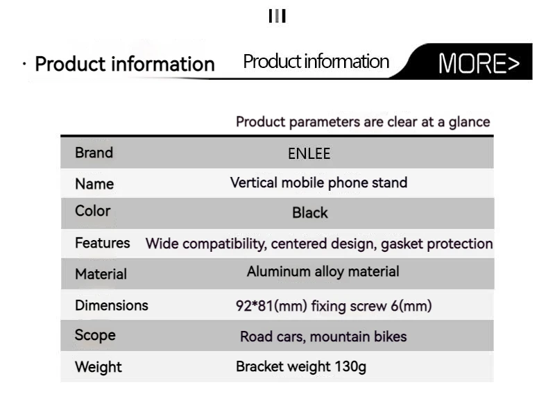 Enlee Motorrad Handy halter für alle Telefon Universal Fahrrad Lenker halter Fahrrad Radfahren Aluminium legierung Ständer – Detail 2