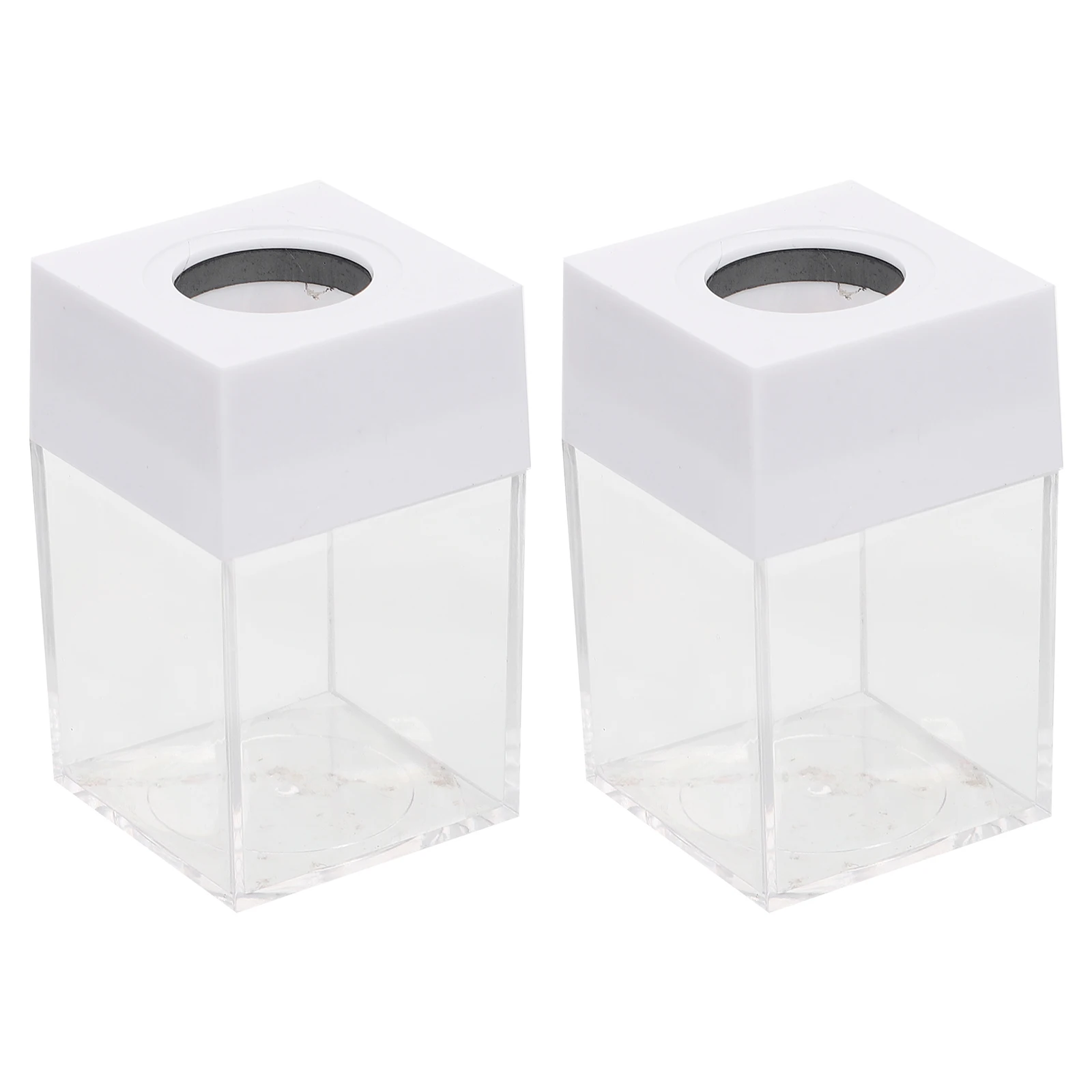 2pcs Storage Buckets Square Macaron Color White Transparent Wear Resistant Material Desk Organizer Paper