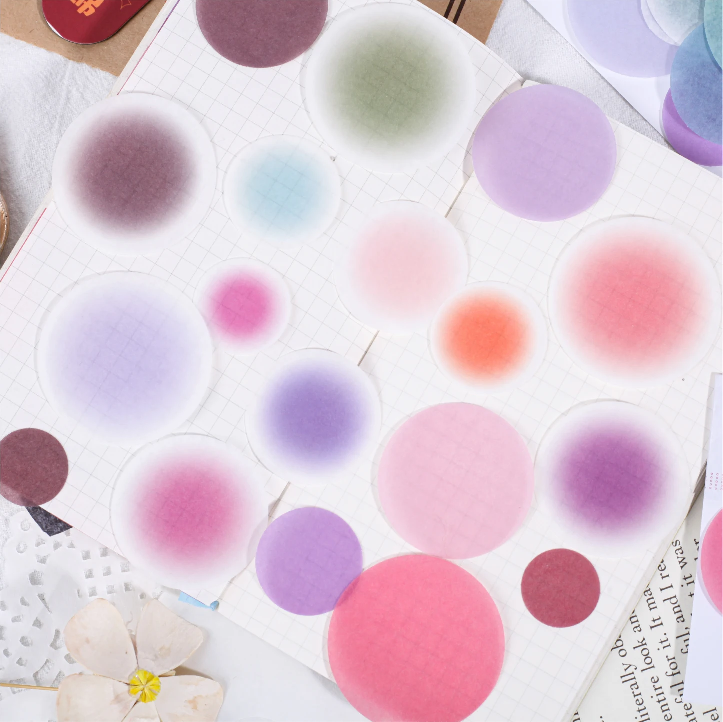 30 Sheets Watercolor Dot Adhesive Stickers Pack Labels Decoration for Diary Album Planner Scrapbook Notebook Journaling Supplies
