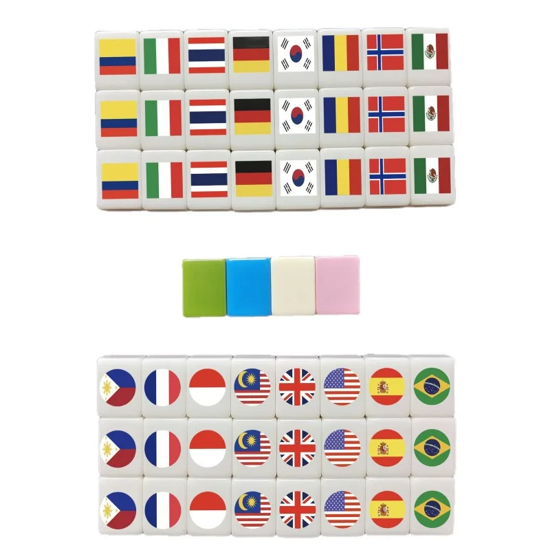 30mm 48 Blocks Seaside Escape Mahjong Game Hot Tiktok Mahjong Tile Multi-style Funny Gathering Parent Child Party Game Toy Gift