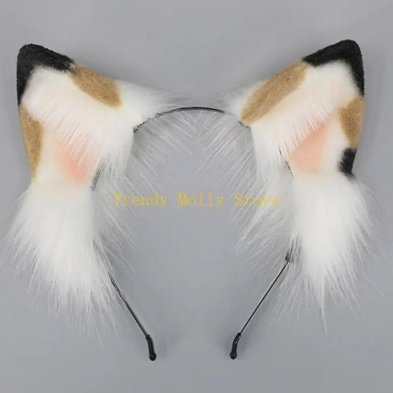 N5KB Wolf Fuchsschwanz Clip Ohren und Handschuhe Set Halloween Cosplay Party Kostüm Zubehör