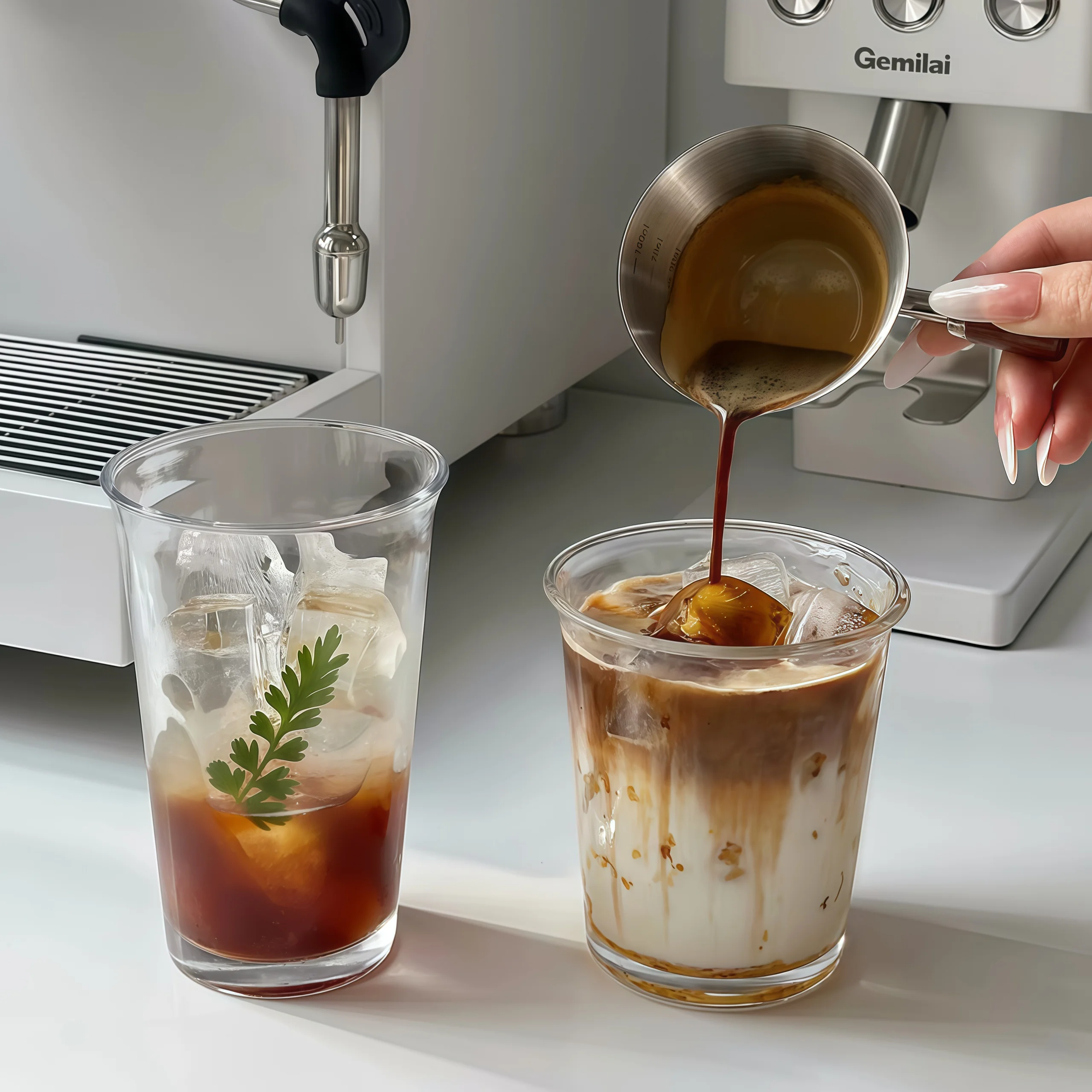 Korean-style reverse-mouth glass cup, Ins-inspired coffee, milk tea, latte, bubble water, breakfast cup
