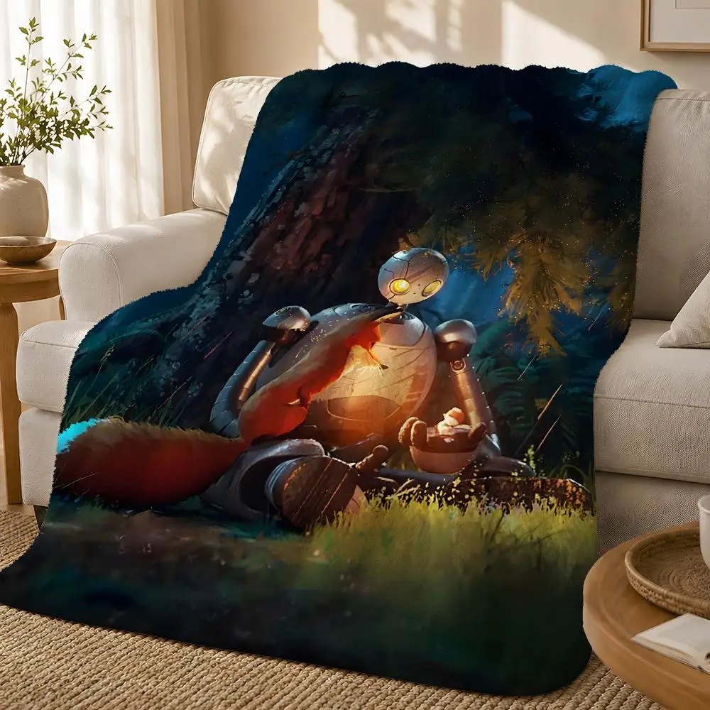 The Wild Robot Throw 1pc Flannel Blanket Soft Lightweight Warm Cozy For Bedroom Sofa Bed