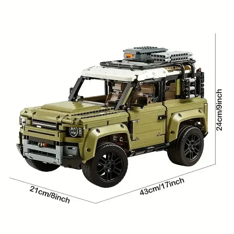 Blocs de construction de voiture classique Defender tout-terrain, 2573 pièces, ensemble de modèles de véhicules MOC, jouets en briques pour garçons, cadeau pour adultes, 42110 pièces
