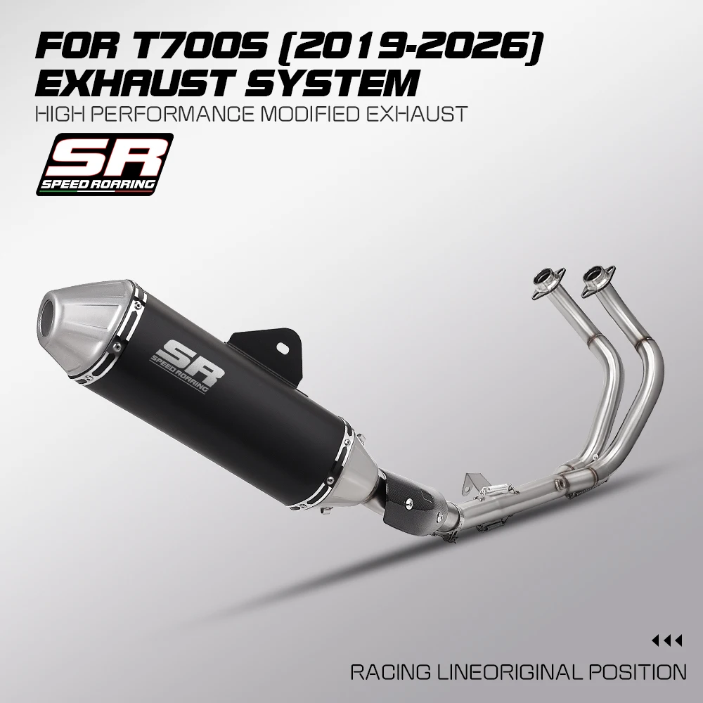 

Подходит для мотоциклов T700, T700S, T148: полный комплект выхлопной системы из нержавеющей стали (2019-2026 гг.)