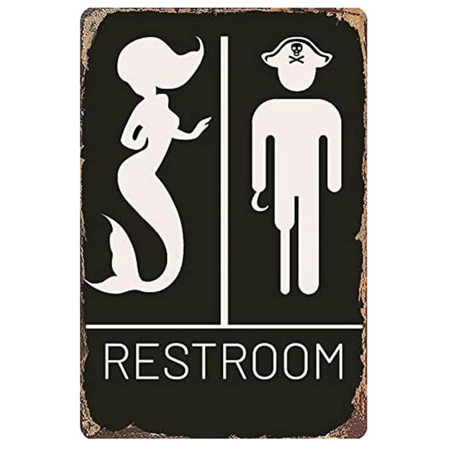 Metal Tin Signs Restroom Toilet Wall Decoration Plaque Vintage Art Poster Iron Painting for Man Cave Home Cafe Bathroom Club Bar