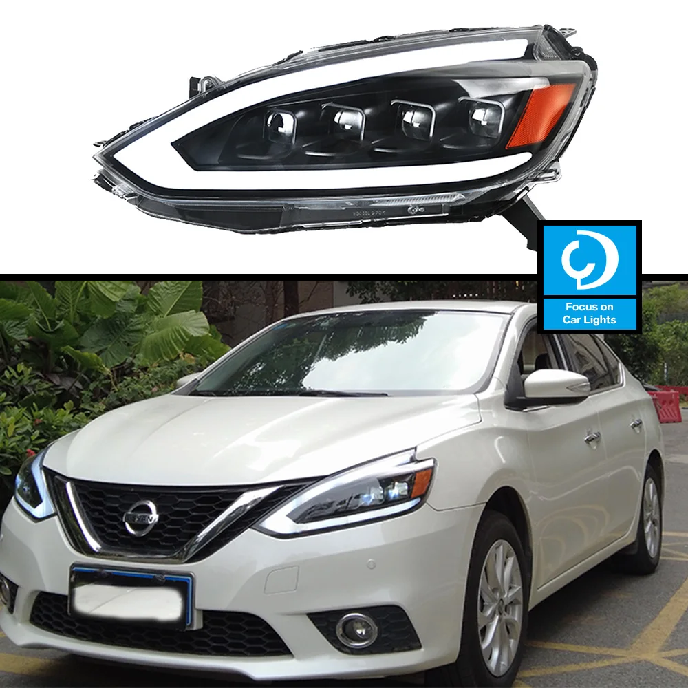 

Car Front Headlight For Nissan Sylphy 2016-2019 Fiesta LED HeadLamp Styling Dynamic Turn Signal Lens Automotive Accessories 2PCS