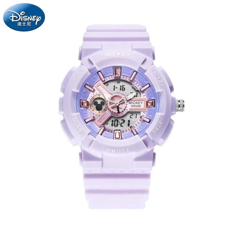 

Disney Original Sport 50M Clock Multifunction Luminous Dual Display Ladies Digital Quartz Wrist Watches Women Child New Gift
