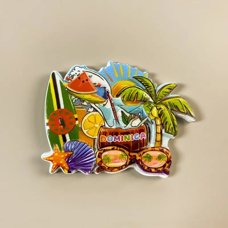 

Dominica Tropical Beach 3D Resin Fridge Magnets - Cute Magnets, Aimants Frigo, Room Decoration, Petit Cadeau Souvenir Gift