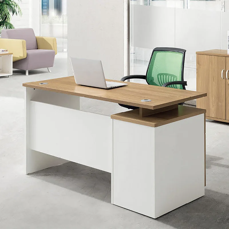 Office furniture panel single person desktop computer desk minimalist modern desk, two staff office desk with cabinet manufactur