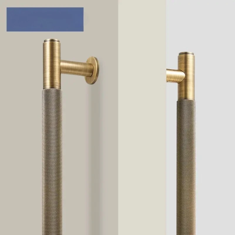 Brass Door Double Single Sided Knurled Pull Bar Wood Gate Glass Door Shower Room Kitchen Appliance Matt Gold Black Bronze