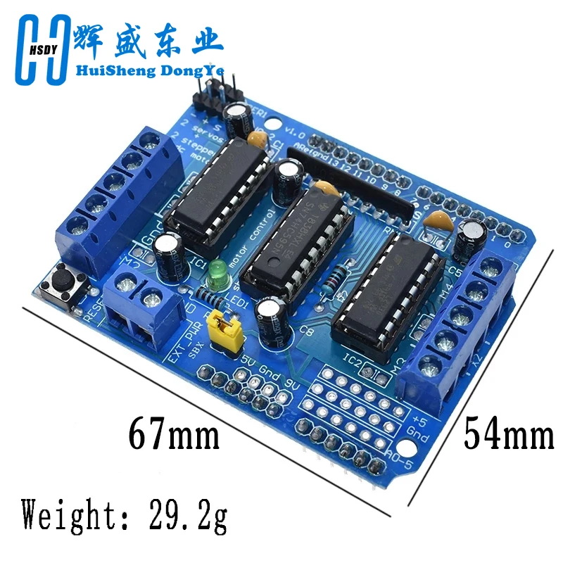 L293D pelindung kontrol papan Driver Motor Stepper modul pelindung tambahan Drive Motor untuk Arduino Mega2560 4-Channel UNO R3