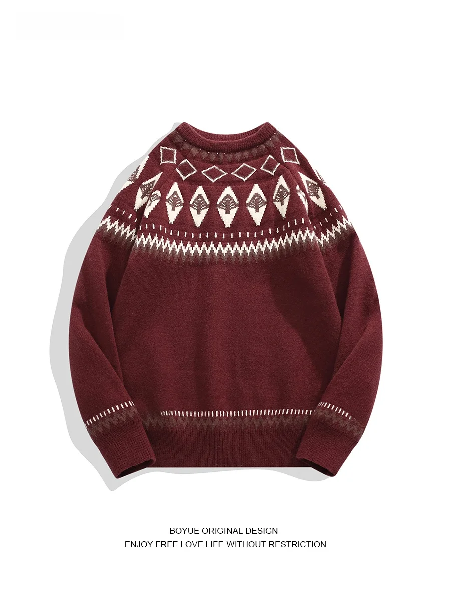 

BOYUE Knitted Sweater Cisas Theme Floral Embroidery ex Casual Wear Winter Season Long Sve round Ne Top