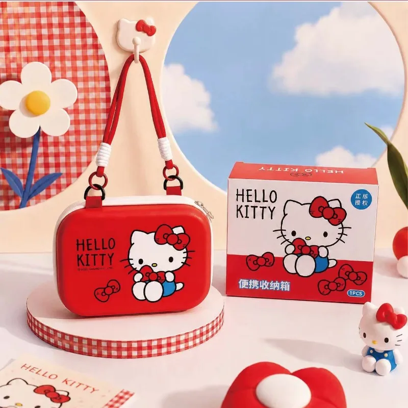 Japanese Sanrio Hello Kitty Travel Portable Cosmetic Case Handbag Mini Small Carry Organizer Box Kawaii New Hot