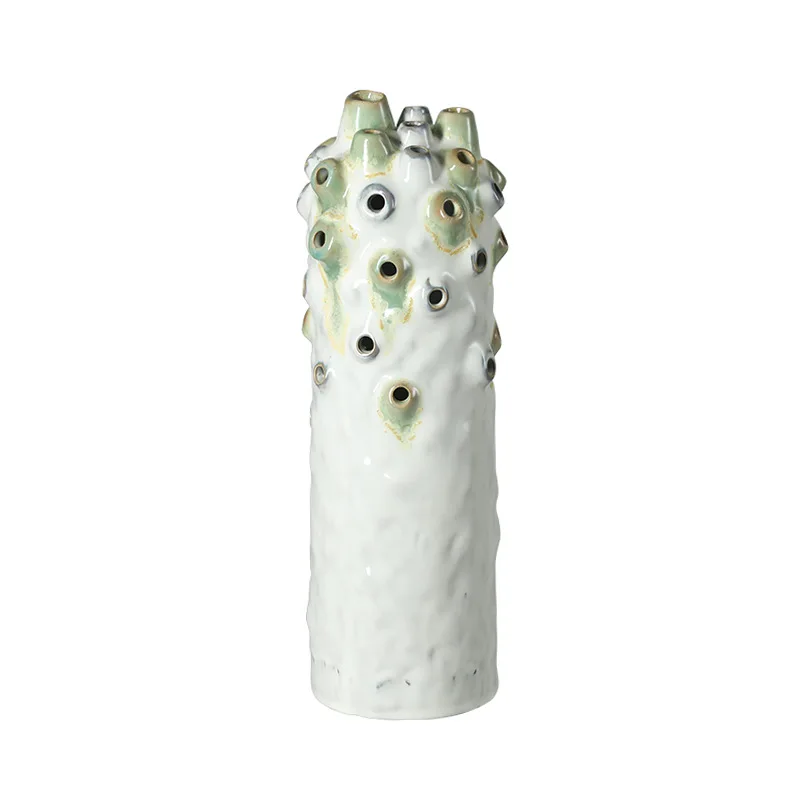 Modern Minimalist Abstract Coral Ball Ceramic Dry Vase Villa Hotel Living Room Table Flower Arrangement