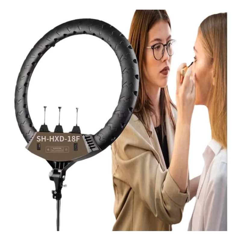 Lampa Pierścieniowa LED do Selfie 18 cali, Oświetlenie Fotograficzne i Wideo, Statyw do Telefonu, Lampa Wypełniająca, Ściemniana, Trepied do Streamingu — zdjęcie produktu 7