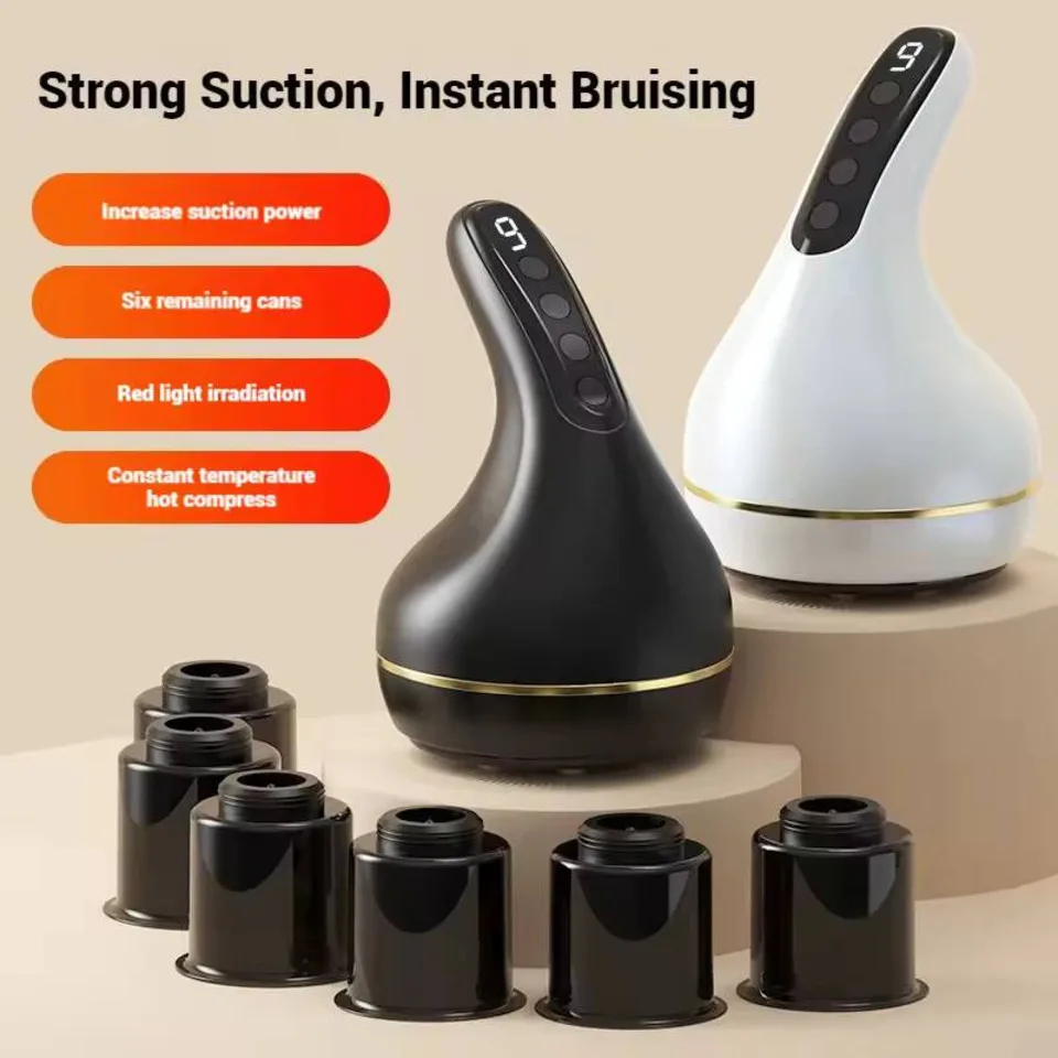 Electric Gua Sha Device: Full-Body Heated Cupping Instrument with Vacuum Suction for Gua Sha Cupping, Home Massager