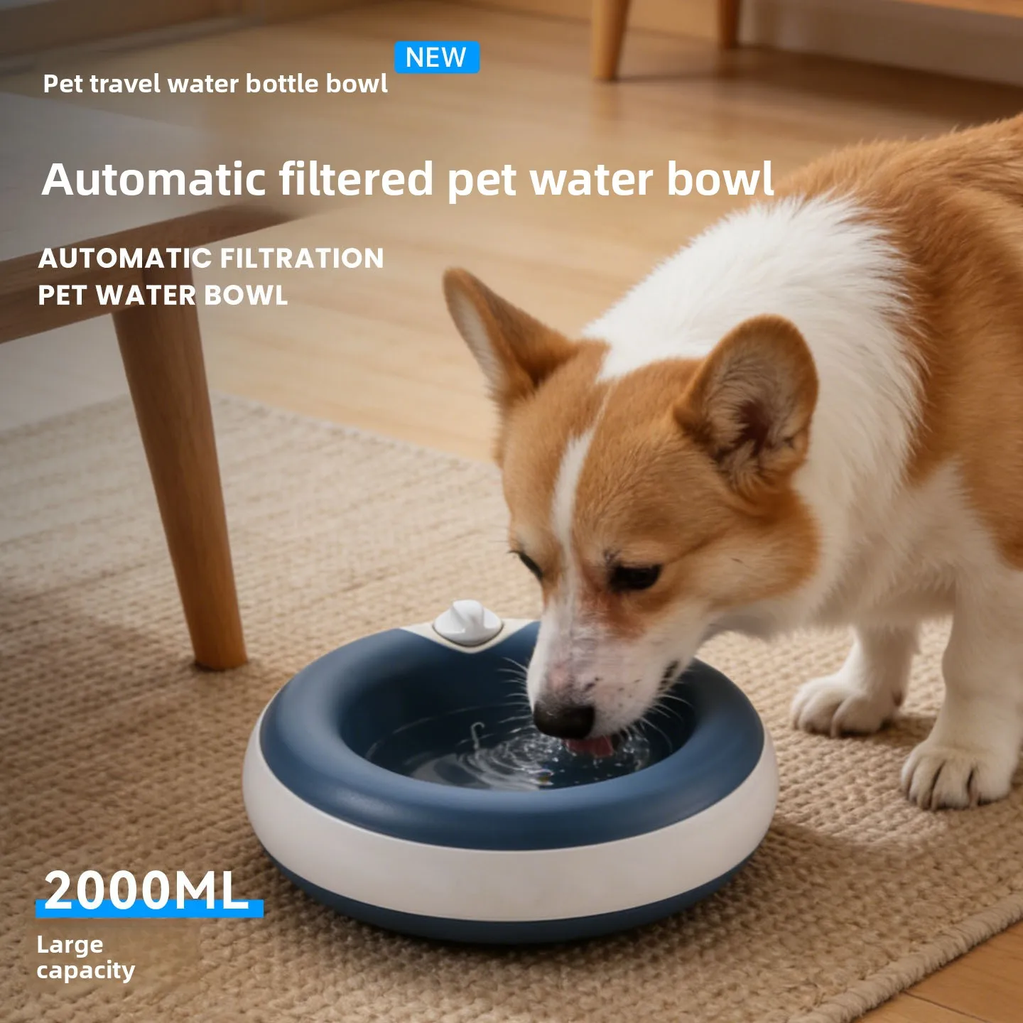 No Wet Mouth Floating Pet Water Bowl, Automatic Storage Anti-Spill Drinking Basin For Home Outdoor Dogs Cats Supplies