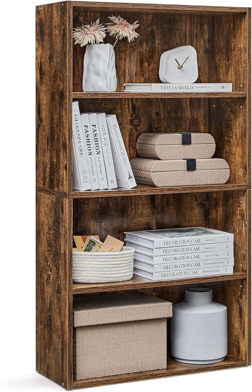 

Коллекция CUSTOS — книжная полка, 4-уровневый книжный шкаф, книжная полка, открытая полка для хранения, 9,4 x 23,6 x 42,4 дюйма, для гостиной