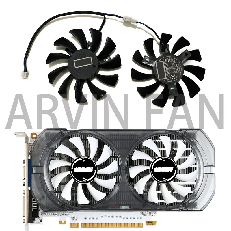 Kipas pendingin kartu grafis GPU, HA8010H12F-Z 75MM 2Pin untuk GTX 1650 GTX1650 XS 4G kartu VGA 2 buah/set