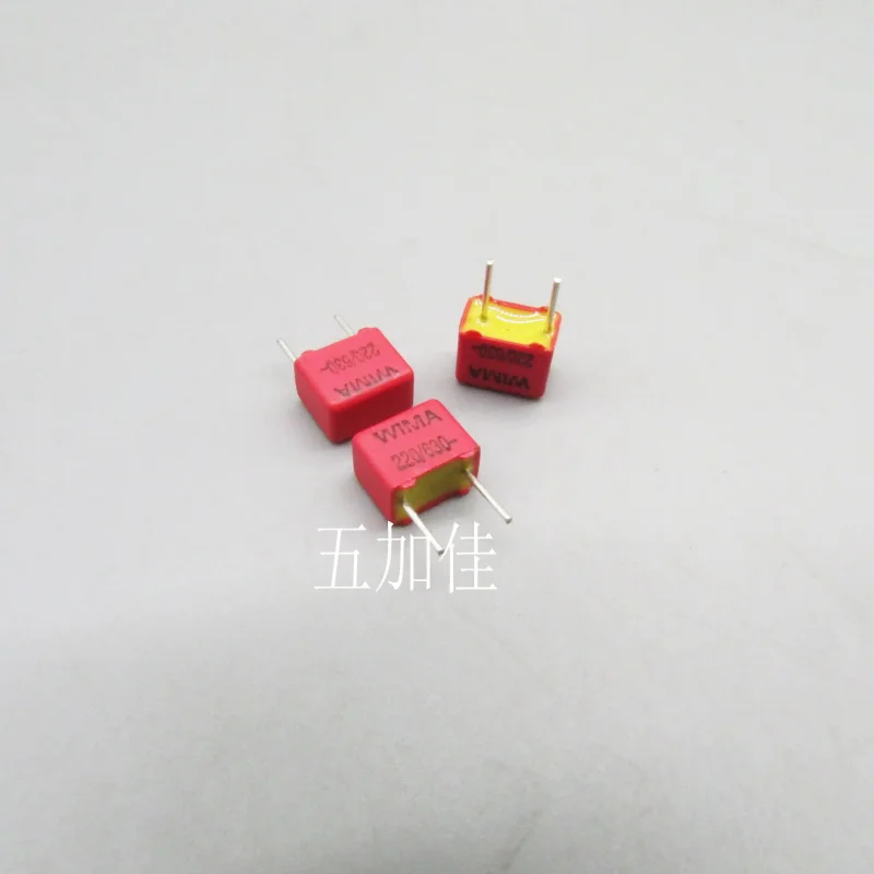 10-100pcs imported from Germany 220PF 221 630V 630V220PF copper pin gallbladder coupling film capacitor