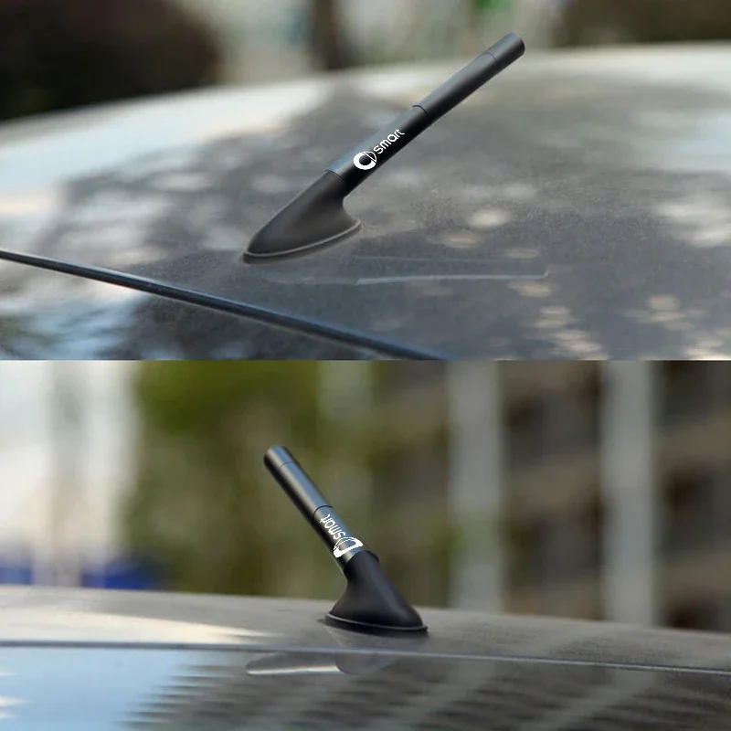 1Pc Smart Carbon Fiber Short Car Antenna Radio Aerial For Fortwo 450 451 453 Forfour EQ Cabrio Crossblade Auto Accessory