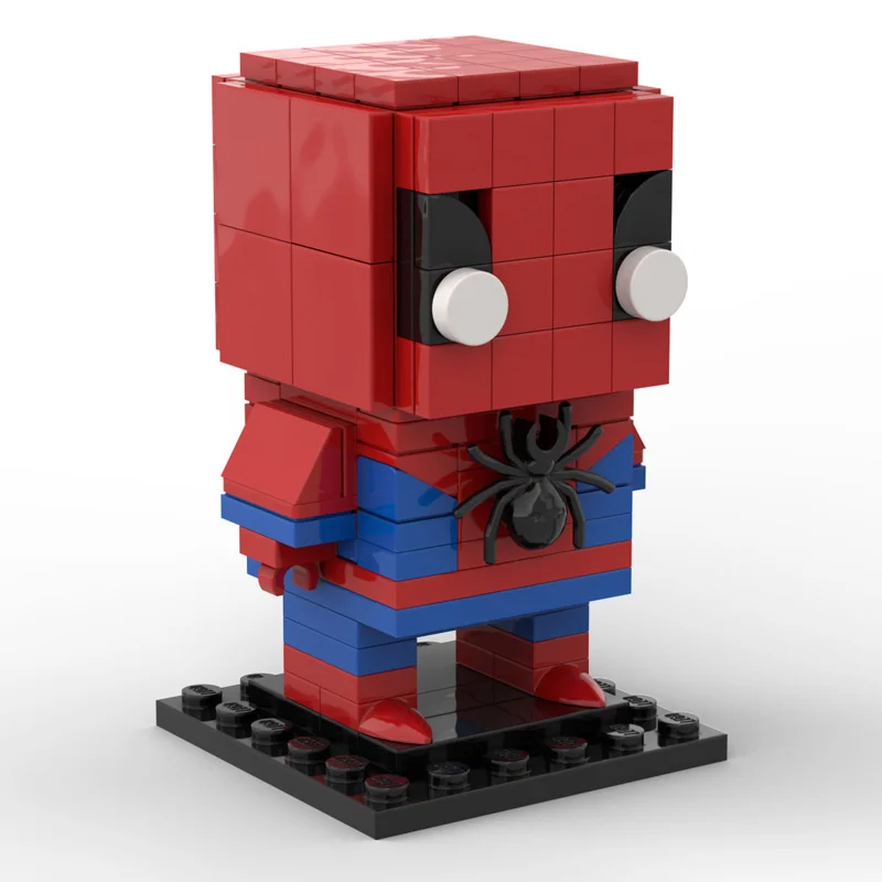 Moc Square Head Series Puzzle Spider-Man Batman Set Puzzle Men'S Desktop Decoration Mosaic Building Block Toy Gift Set