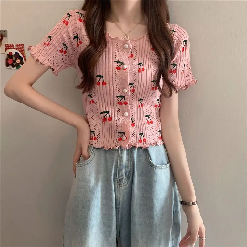 T-shirts Women Slim Fashion Summer Daily Students All-match Korean Style Leisure Schoolgirls Sweet Simple Breathable New Sexy