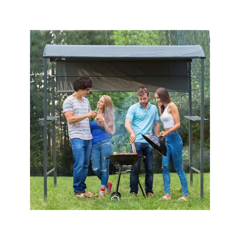 

Альтанка с навесом для барбекю для приготовления пищи и гриля на открытом воздухе, водонепроницаемая и устойчивая к ультрафиолетовому излучению, идеально подходит для вечеринок и встреч на заднем дворе.