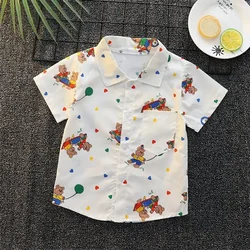 HoneyCherry Summer Boy's Cartoon Short-sleeved Shirt New Casual Shirt Boys Clothes