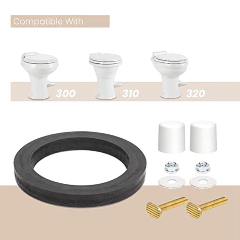 Durable RV Toilet Seal Replacement Accessories For 300, 310, 320 Series With Toilet Kit & Mounting Hardware