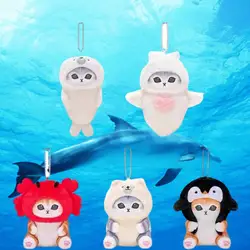 Mofusand Cats Plush KeychainMofusand Peluches  Toys Marine Life Key Chain Pendent Halloween Toys Cute Cartoon Gifts for Kids