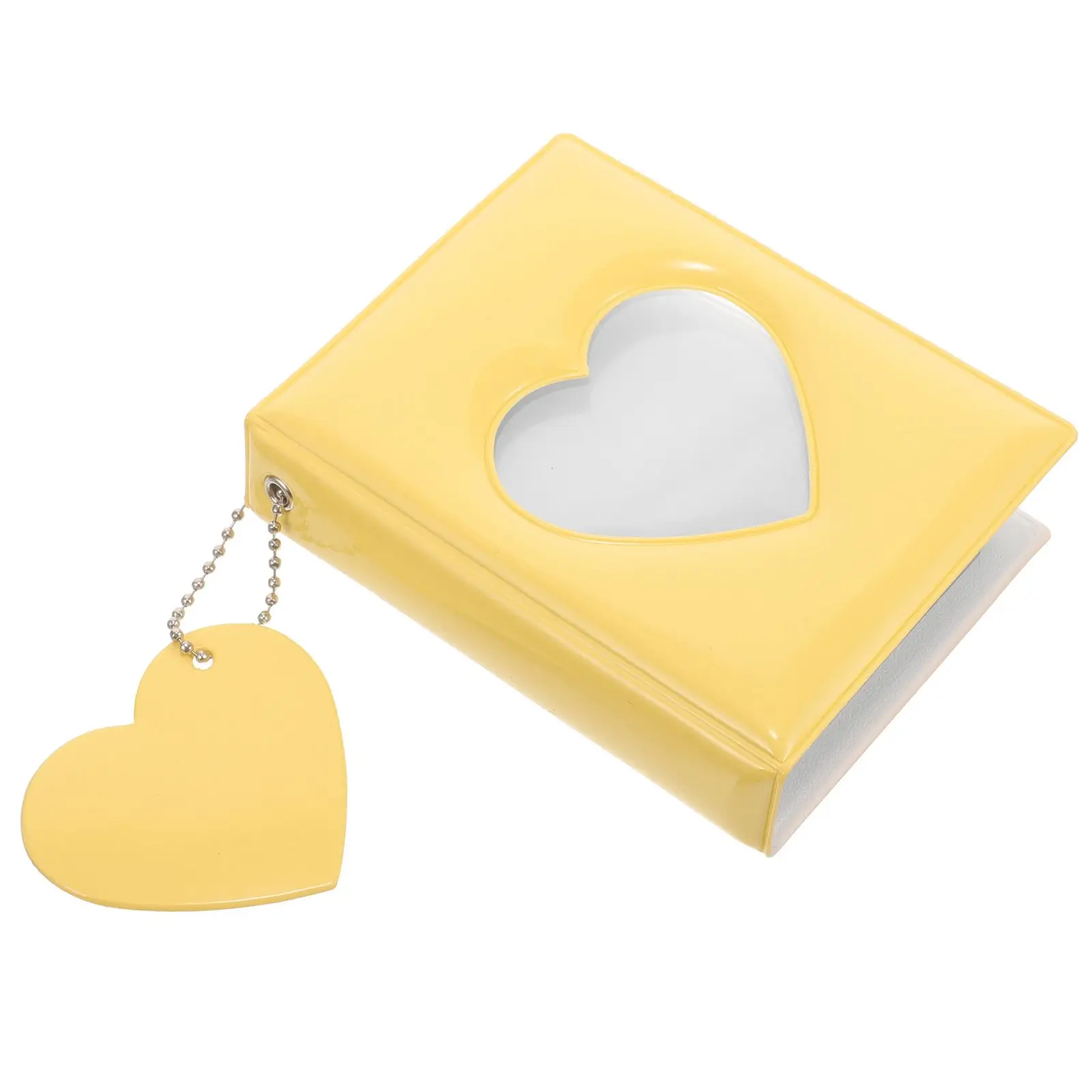 

3 Inch Photo Album Mini Binder Yellow Color Simple Design Bright Fashionable Safe Sturdy Photo Card Storage Holder