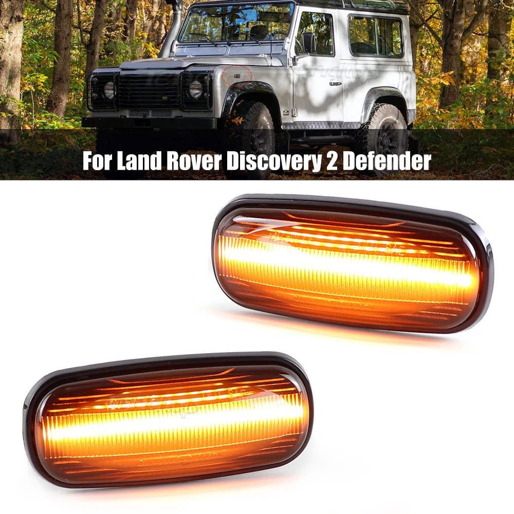 LED Sequential Side Marker Lights Dynamic Turn Signal Blinker  Indicator Lamps for Land Rover Discovery Freelander Defender