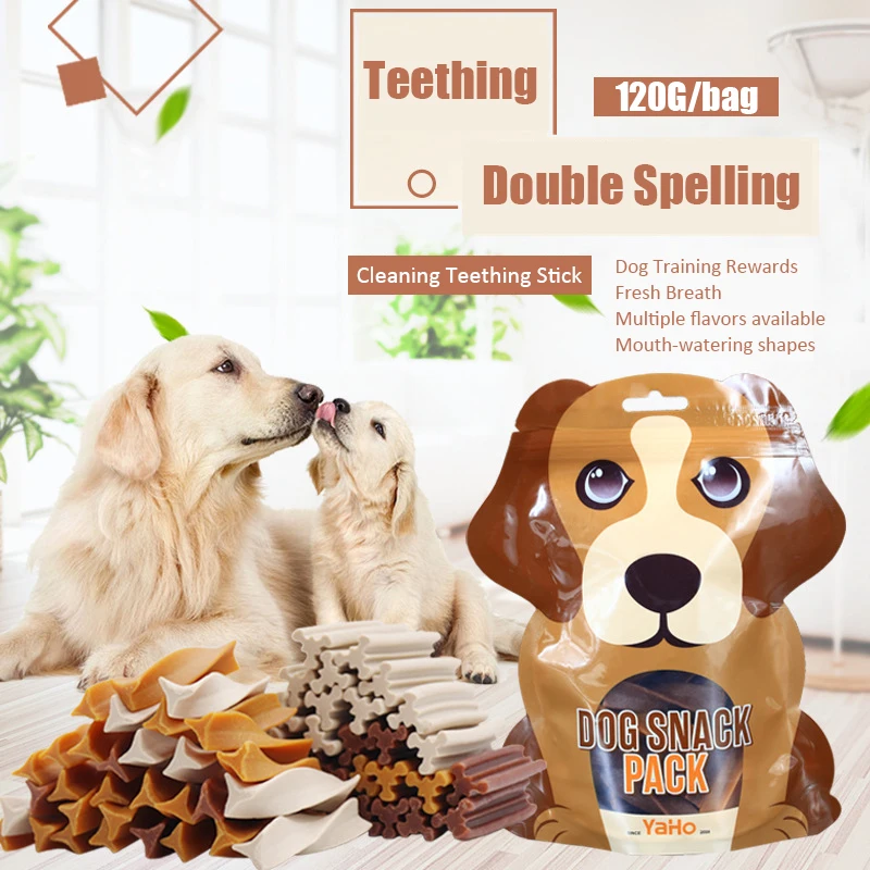 Hundesnacks, Beißstab, 120 g, gemischter Geschmack, Zahnreinigung, Knochen, leicht zu tragen, für Erwachsene, Hunde, Welpen, Training, Belohnung, Haustiersnacks, Essen