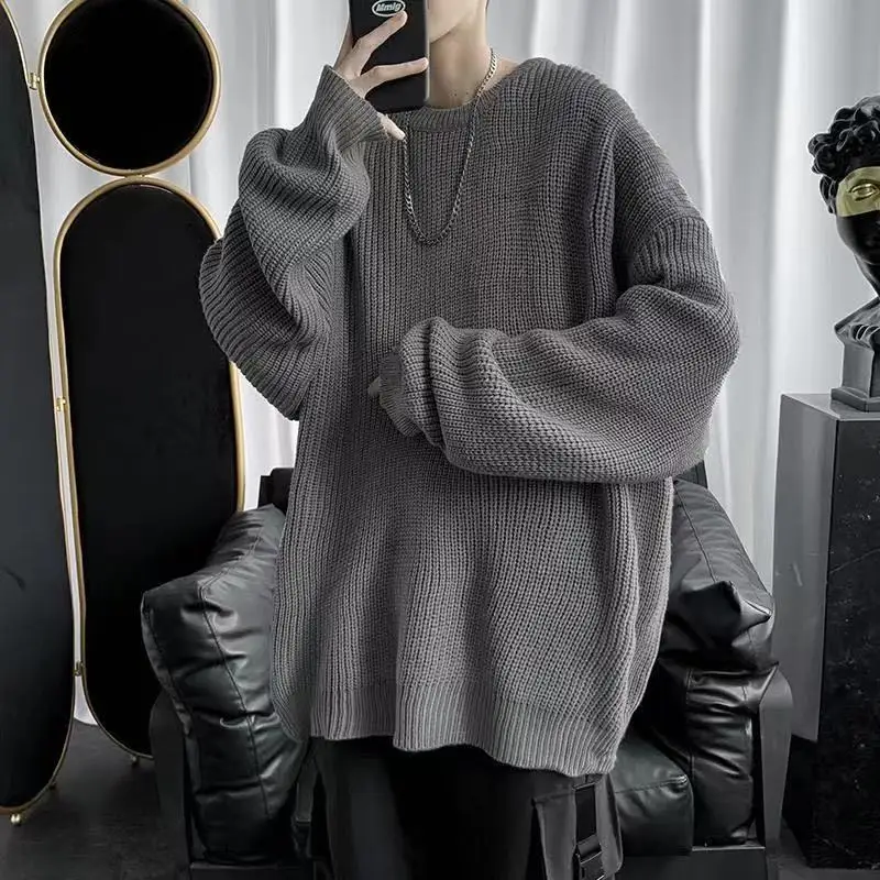 Autumn Winter New Fashion Round Neck Long Sleeve Solid Sweaters Men's Clothing Casual All-match Warm Simplicity Knitting Tops