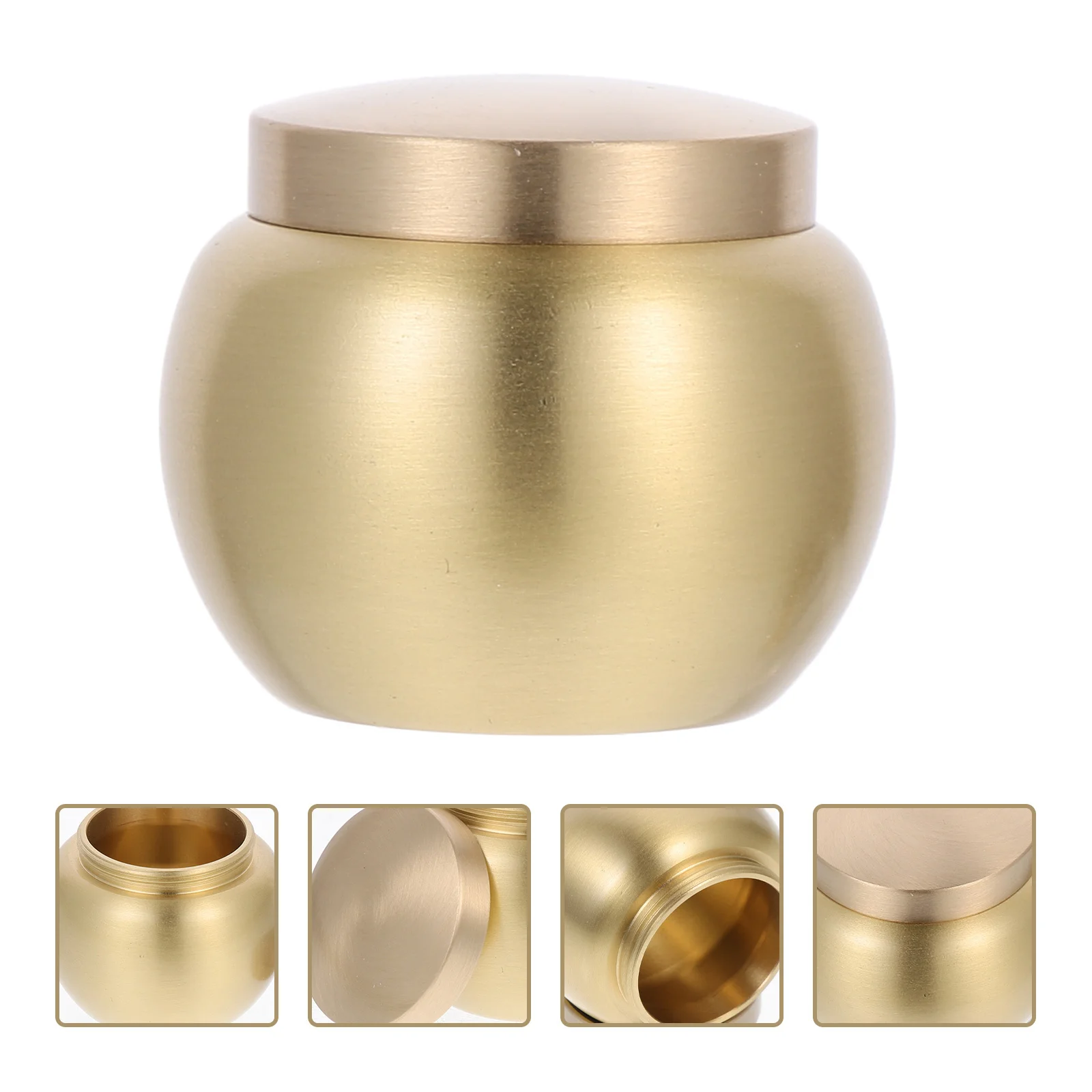 

Mini Copper Ashes Urn Small Round Pet Cinerary Jar For Memory Storage Multi-Function Household Tea Canister Pet Funeral Casket