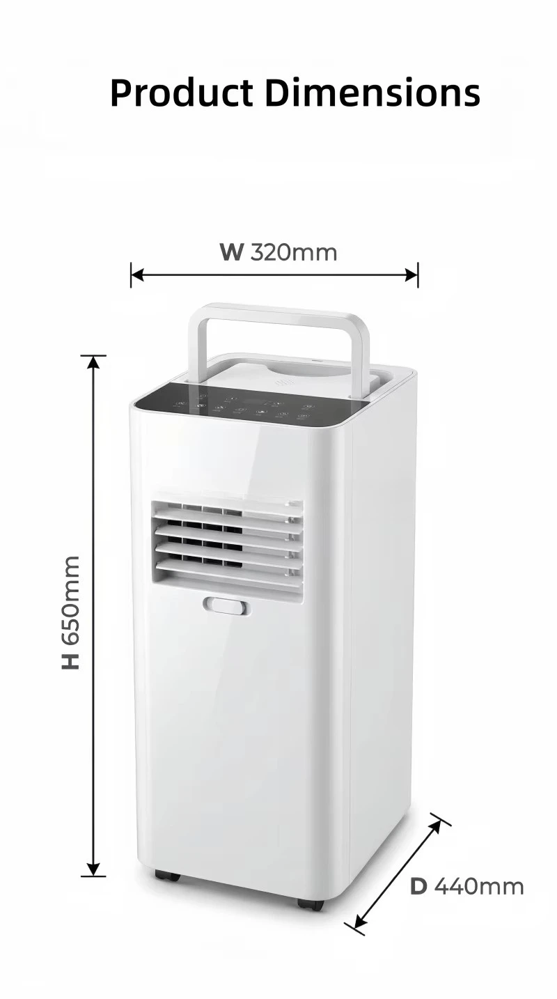 Portable Air Conditioner with Heating and Cooling Strong Dehumidification Ultra Quiet Operation for Small Rooms