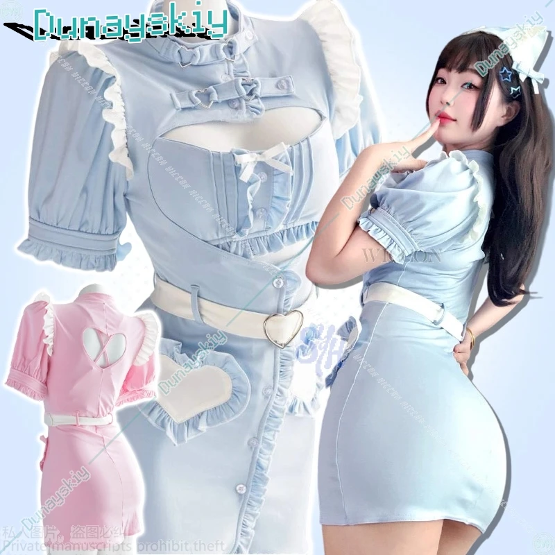 

Halloween Christmas Party Night Club Anime Kawaii Sexy Nurse Mini Dress Lovely Heart Lolita 코스프레 Jumpsuit Jirai Kei Girl